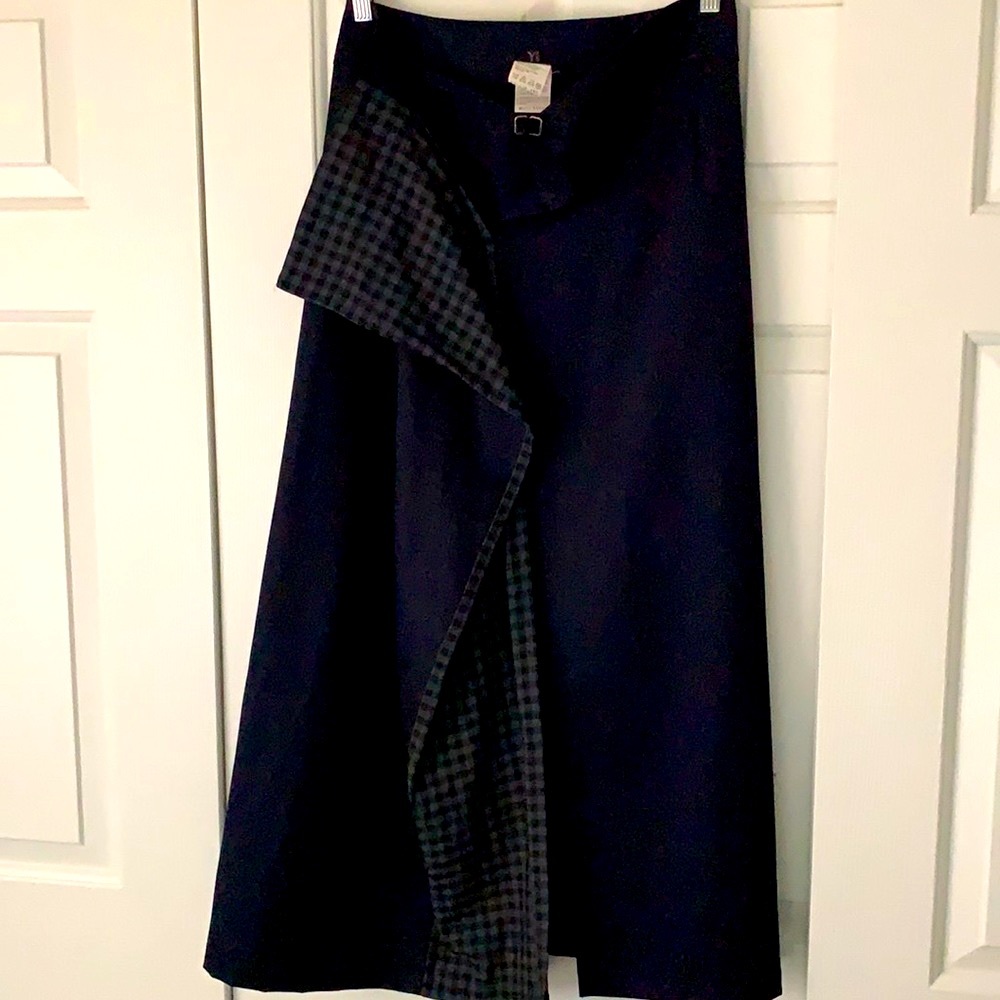 Yohji Yamamoto long high-slit skirt